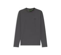 BOSS Maglia a maniche lunghe in cotone elasticizzato con logo a contrasto - Style Tee Long, 50506365 Grigio scuro M
