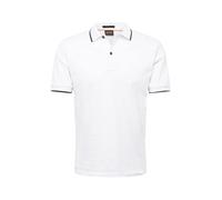 BOSS Polo slim fit in piqué di cotone elasticizzato lavato - Style Passertip, 50507699 Bianco S