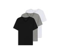 BOSS Magliette intime con scollo a V in cotone in confezione da tre - Style TShirtVN 3P Classic, 50475285 Bianco / Grigio / Nero XS
