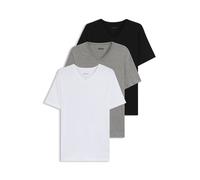 BOSS Magliette intime con scollo a V in cotone in confezione da tre - Style TShirtVN 3P Classic, 50475285 Bianco / Grigio / Nero S