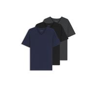 BOSS Magliette intime con scollo a V in cotone in confezione da tre - Style TShirtVN 3P Classic, 50475285 Nero / Grigio / Blu L