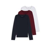BOSS Magliette intime in cotone con logo in confezione da tre - Style LSShirtRN 3P Classic, 50492321 Blu /Rosso / Bianco XL