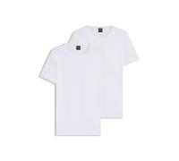 BOSS Magliette intime in cotone elasticizzato con logo in confezione da due - Style TShirtRN 2P Modern, 50475276 Bianco M