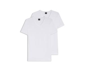 BOSS Magliette intime in cotone elasticizzato con taglio aderente in confezione da due - Style TShirtVN 2P Modern, 50475292 Bianco S