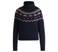 BOSS Maglione a collo alto da equitazione con motivo a maglia - Style ANUK KNITWEAR JUMPER, B6W1009 Blu scuro S