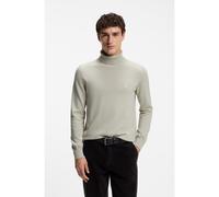 BOSS Maglione a collo alto in cotone e cashmere con toppa con logo - Style Akiro_S, 50527573 Beige chiaro M