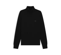 BOSS Maglione a collo alto in cotone e cashmere con toppa con logo - Style Akiro_S, 50527573 Nero L