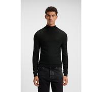 BOSS Maglione a collo alto regular fit in misto lana con logo ricamato - Style Avac_M, 50501761 Nero XXXL