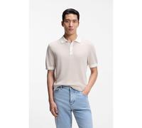 BOSS Maglione a maniche corte lavorato in seta e cotone - Style L-Naldo, 50560501 Beige chiaro XL