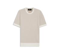 BOSS Maglione a maniche corte lavorato in seta e cotone - Style L-Necasio, 50560480 Beige chiaro XXXL