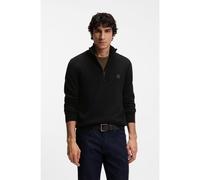 BOSS Maglione con colletto con zip in cotone e cashmere - Style Kanobix_S, 50527585 Nero L