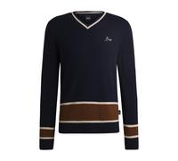 BOSS Maglione da equitazione con scollo a V in lana e cashmere - Style HARWARD KNITWEAR, B6M1003 Blu scuro XXL