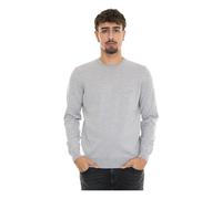 Boss - Maglione girocollo in lana con logo - - Knitwear - Uomo - Grigio - L