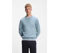 BOSS Maglione in cashmere-cotone con etichetta con logo - Style Kanovano_S, 50527583 Celeste XXL