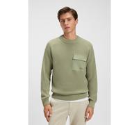 BOSS Maglione in cotone a coste con tasca a contrasto - Style Kalamaro, 50546175 Calce L