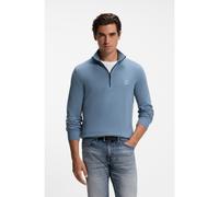 BOSS Maglione in cotone e cashmere con colletto con zip - Style Kanobix_S, 50527585 Blu M