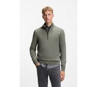 BOSS Maglione con colletto con zip in cotone e cashmere - Style Kanobix_S, 50527585 Grigio XXL
