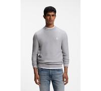 BOSS Maglione in cotone piqué con patch con logo - Style Anion_S, 50527584 Grigio chiaro S