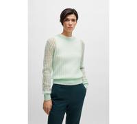 BOSS Maglione in lana testurizzata a maglia fine con lavorazione a trecce - Style Familiana, 50521184 Turchese XS