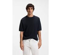 BOSS Maglione in lino e cotone con lavorazioni a coste e a chicco di riso - Style Kajordino, 50558718 Blu scuro M