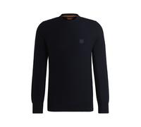 BOSS Maglione in maglia di cotone e cashmere BOSS Anion, vestibilità regolare, con logo e patch. xlarge blu