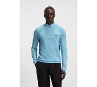 BOSS Maglione in misto cotone con zip corta e mappatura del corpo - Style K_Momentum-Lite MN, 50541945 Celeste L