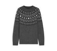 BOSS Maglione relaxed fit con lavorazione Fair Isle - Style C-Hisle, 50550013 Grigio scuro L