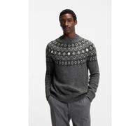BOSS Maglione relaxed fit con lavorazione Fair Isle - Style C-Hisle, 50550013 Grigio scuro S