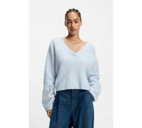 BOSS Maglione relaxed fit con scollo a V in alpaca e lana - Style C_Fiti, 50549185 Celeste S