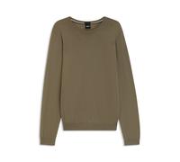 BOSS Maglione slim fit a girocollo in lana merino - Style Leno-P, 50468239 Kaki XL