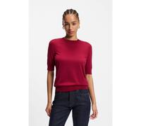 BOSS Maglione slim fit a maniche corte in lana merino - Style Farbella, 50544996 Rosso scuro XS