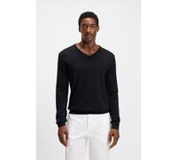 BOSS Maglione slim fit in lana vergine con scollo a V - Style Melba-P, 50468261 Blu scuro XXL