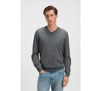 BOSS Maglione slim fit in lana vergine con scollo a V - Style Melba-P, 50468261 Grigio XXXL