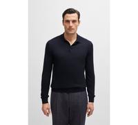 BOSS Maglione stile polo regular fit in lana, seta e cashmere - Style L-Ovio, 50509224 Blu scuro M
