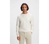 BOSS Maglione strutturato in cotone e cashmere con toppa con logo - Style Anion_S, 50527584 Bianco L