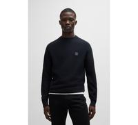 BOSS Maglione strutturato in cotone e cashmere con toppa con logo - Style Anion_S, 50527584 Blu scuro XXXL
