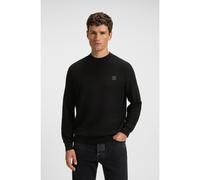 BOSS Maglione strutturato in cotone e cashmere con toppa con logo - Style Anion_S, 50527584 Nero XXL