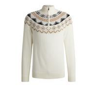 BOSS Maglione Troyer da equitazione con motivo in maglia - Style TROYER KNITWEAR NORWAY, B6M1004 Bianco XS