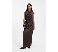 BOSS Maxi vestito senza maniche in raso sablé - Style DABIKA_FS_C, 50562632 Marrone scuro 36