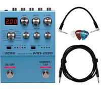 Boss MD-200 - Pacchetto di pedale di modulazione con cavo per strumenti Roland da 3 m, cavo patch Roland da 6 pollici e plettri