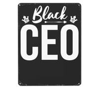 Boss Mindset Metal Sign Black CEO Business Owner Retro Poster Style Wall Decor for Garage Workshop Studio 8 X 12 in