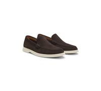 BOSS Mocassini in pelle scamosciata con logo goffrato - Style Sienne_Loaf_sd_N, 50543083 Marrone scuro 43