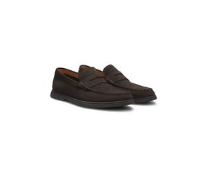 BOSS Mocassini penny in pelle scamosciata con logo - Style Sienne_Loaf_sdpe, 50568763 Marrone scuro 40