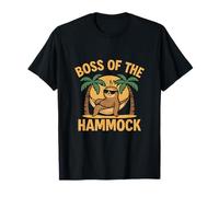 Boss of The Hammock Sloth Crown, Stampa Tropicale Maglietta
