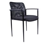 Boss Office Products B6909-BK - Sedia per ospiti impilabile, in rete, colore: Nero