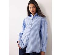 BOSS Orange - Bostatta - Camicia oversize blu a righe 38