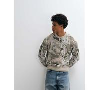 Boss Orange - Felpa beige con stampa astratta-Neutro S