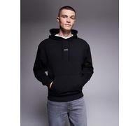 BOSS Orange - Felpa nera con logo piccolo sul petto e cappuccio-Nero L