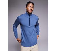 BOSS Orange - Kanobix - Maglione blu medio con zip corta 2XL