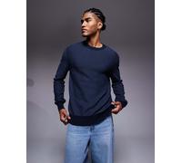 BOSS Orange - Klapok - Maglione lavorato testurizzato girocollo vestibilità classica blu navy XL